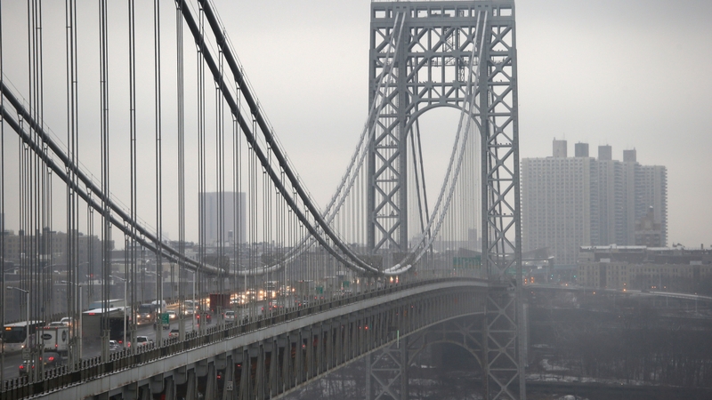 The George Washington Bridge spans New York's Hudson River