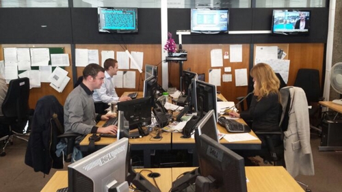 Some of the Online team at work in the newsroom