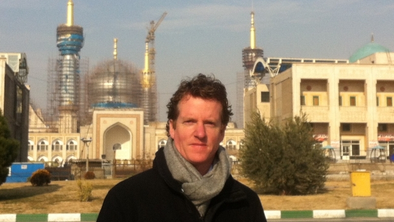 Paul Cunningham is pictured outside the Mausoleum of the Grand Ayatollah Ruhollah Khomeini