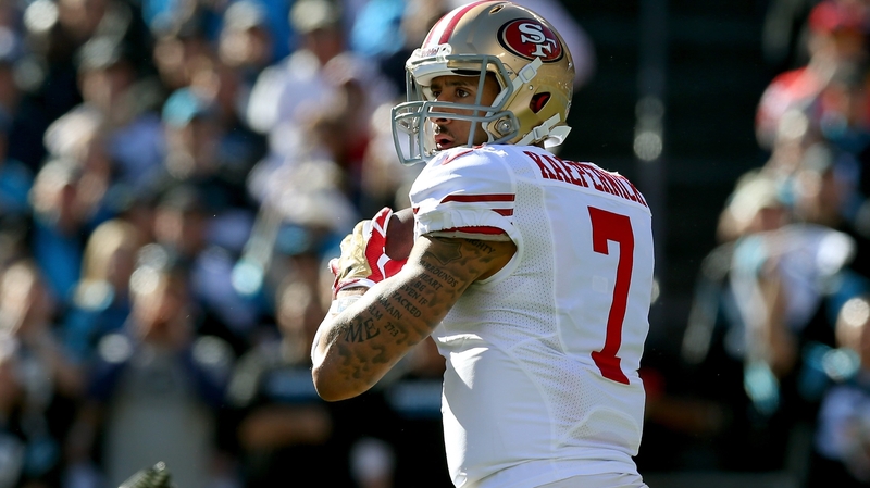49ers' Colin Kaepernick threw one TD pass and ran in another