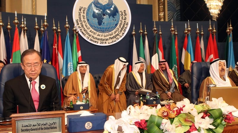 UN Secretary-General Ban Ki-moon chaired the Syria donors' conference in Kuwait
