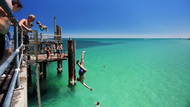 Health authorities are warning the young and elderly to remain indoors this week, but others cannot resist the cool water