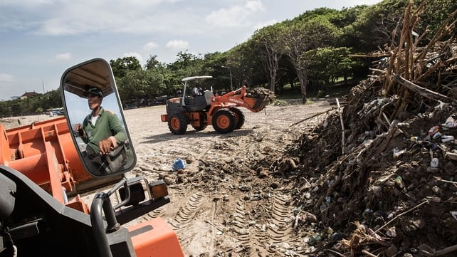 Heavy machinery is used in the clean-up