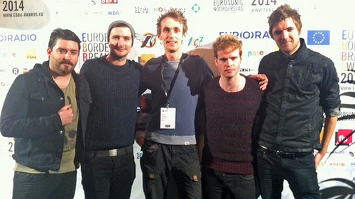 2FM's Dan Hegarty with Kodaline at the Eurosonic Music Festival