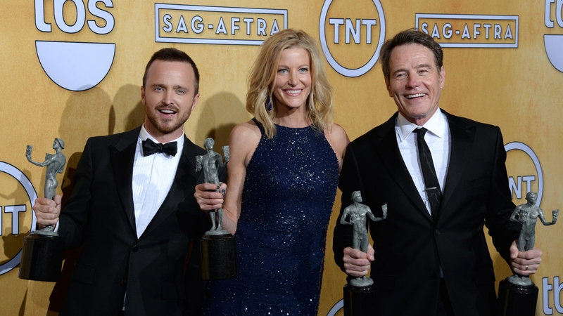 Breaking Bad stars Aaron Paul, Anna Gunn and Bryan Cranston