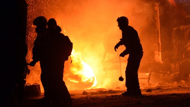 Protesters clashed with police in central Kiev overnight
