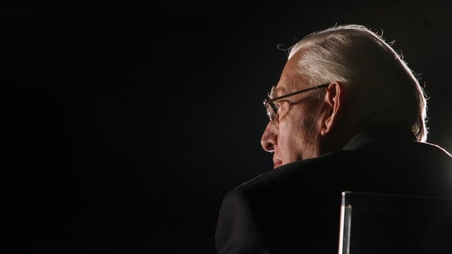 Mr Paisley watches the celebration of the completion of the Victoria Square Development in Belfast in 2005