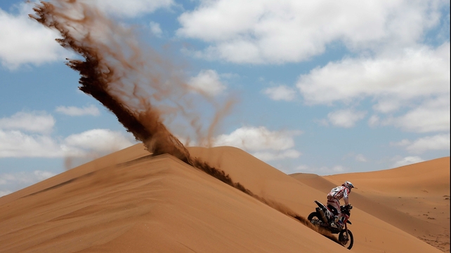 Pablo Rodriguez of Argentina competes in stage 12 on the way to La Serena in the Dakar Rally in El Salvador