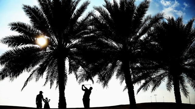 Kiradech Aphibarnrat in action during the Abu Dhabi HSBC Golf Championship at Abu Dhabi Golf Club in United Arab Emirates