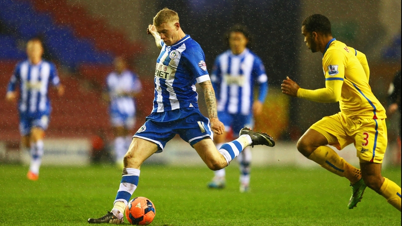 James McClean unleashes his winning strike at the DW Stadium