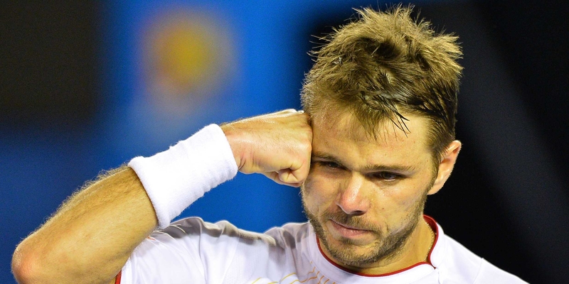 Stanislas Wawrinka during his final clash with Rafael Nadal