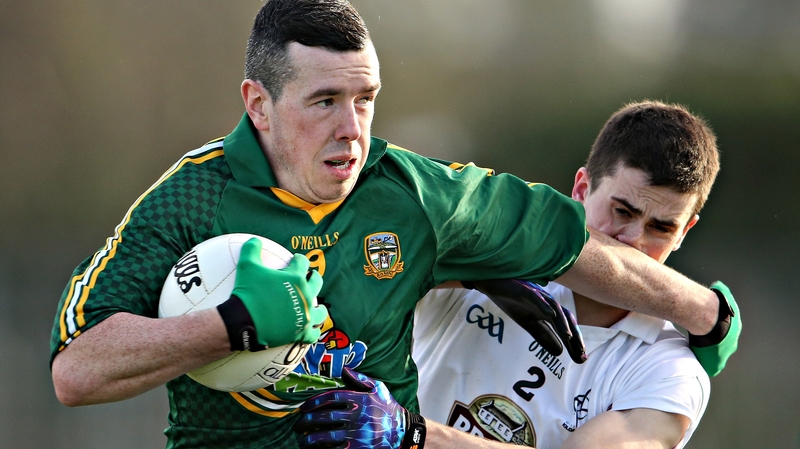 Kildare's Mick O'Grady (l) and Andrew Tormey of Meath