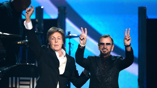 Paul McCartney and Ringo Starr at the 56th Grammy Awards