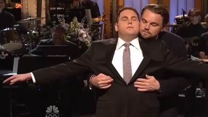 Jonah Hill and Leonardo DiCaprio