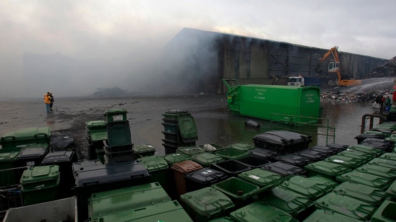 A fire at the neighbouring Oxigen recycling plant forced the evacuation of the An Post depot