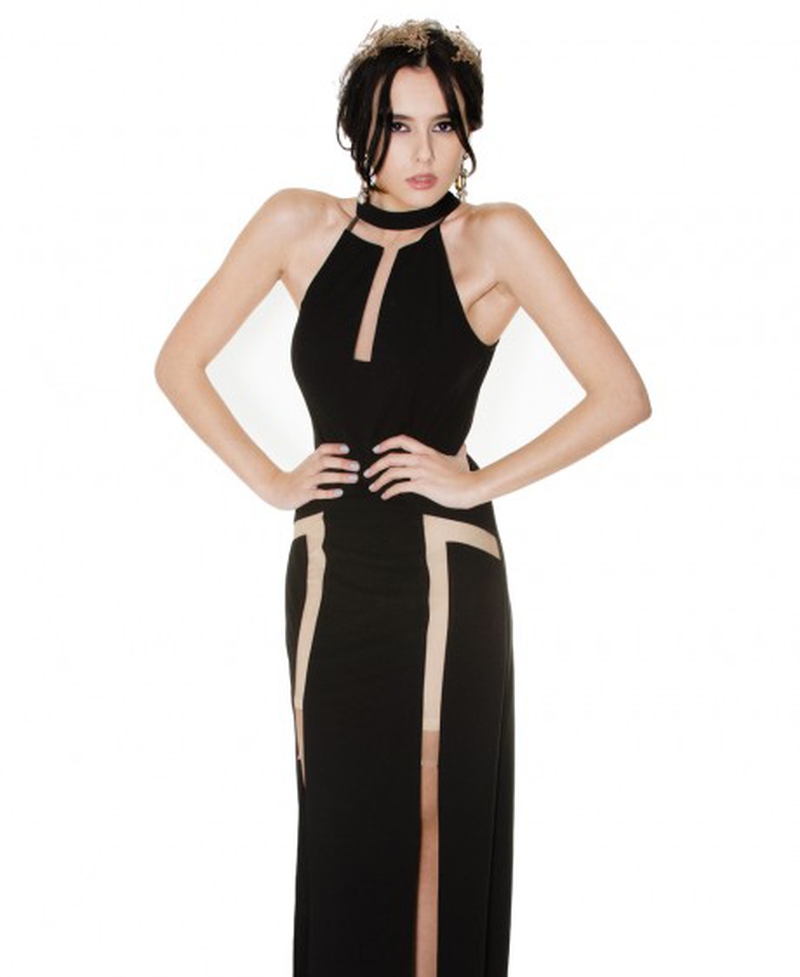 Folkster Ava Black Sheer Panel Dress, €129
