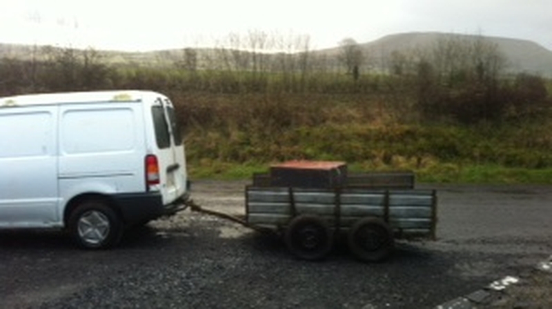 The ATM was found abandoned with a van and trailer about 15km from the scene