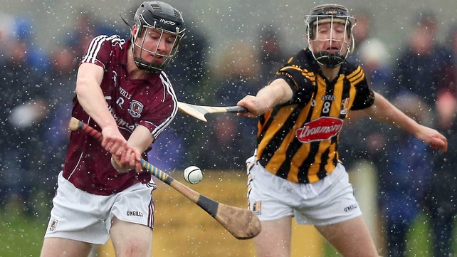 Aidan Fogarty of Kilkenny battles with Galway's Cathal Mannion