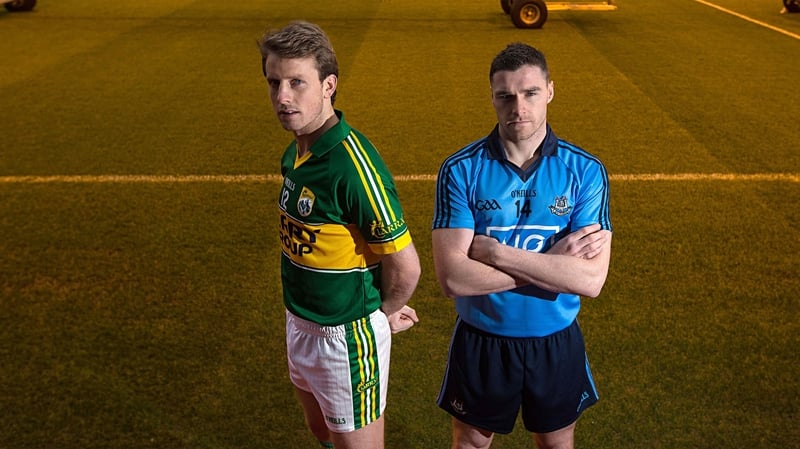 Donnchadh Walsh, pictured with Dublin's Paddy Andrews, at the launch of the 2014 Allianz Football League in Croke Park