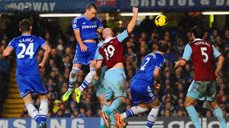 John Terry failed to break the deadlock with this headed effort