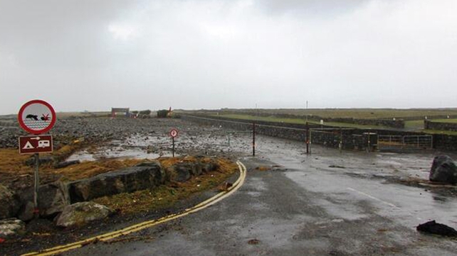 The carpark for the Doolin2Aran ferry is washed away (Pic: Doolan2Aran Ferris)