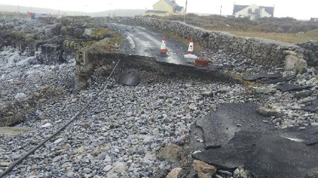 Roads on Inis Mór were destroyed in the storm