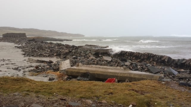 Pier at the East End on Inishbofin reduced to rubble in places (Pic: Simon Murray)
