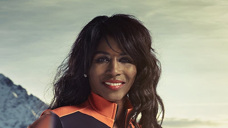 Sinitta on The Jump slopes