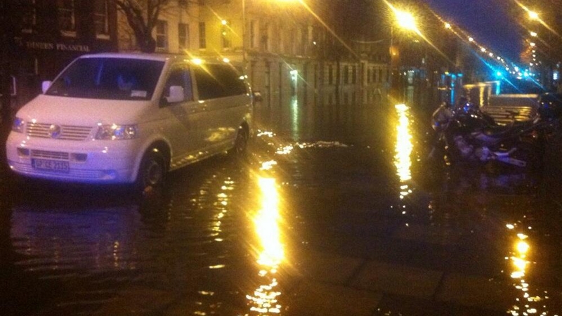 There was extensive flooding at South Mall in Cork this morning