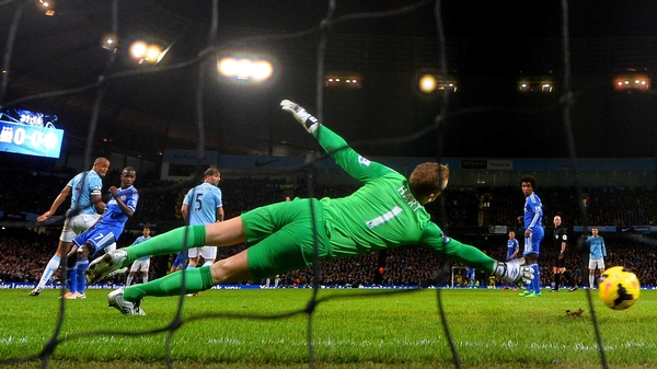 Joe Hart could do nothing about Branislav Ivanovic's goal