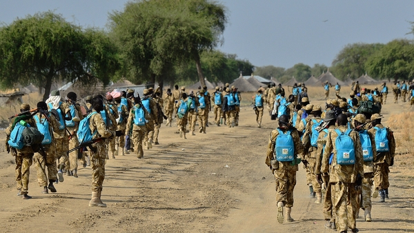 South Sudanese government soldiers were photographed kitted out with bright-blue UNICEF school bags