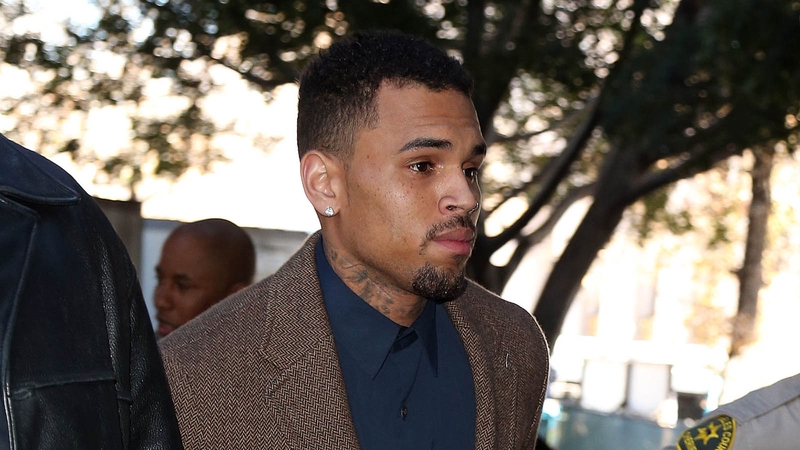 Chris Brown arriving for court yesterday