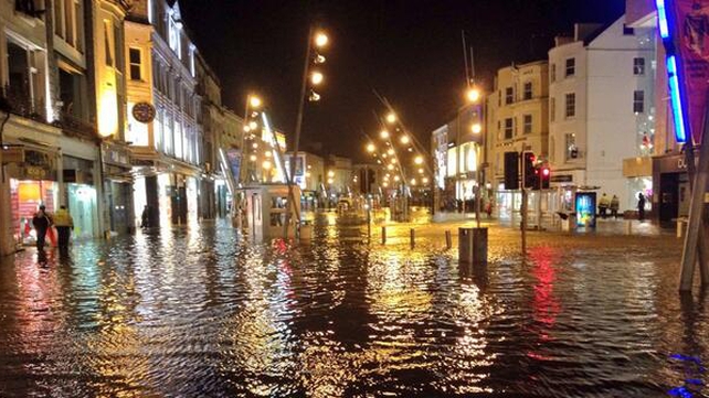 Much of St Patrick's Street was flooded
