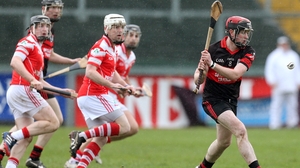 Mount Leinster's Derek Byrne gets his shot off
