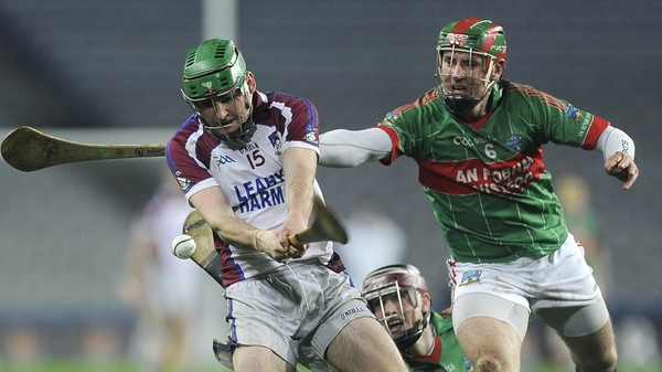 Kilnadeema-Leitrim's Michael Donohue and Kieran Joyce of Rower Inistioge in action