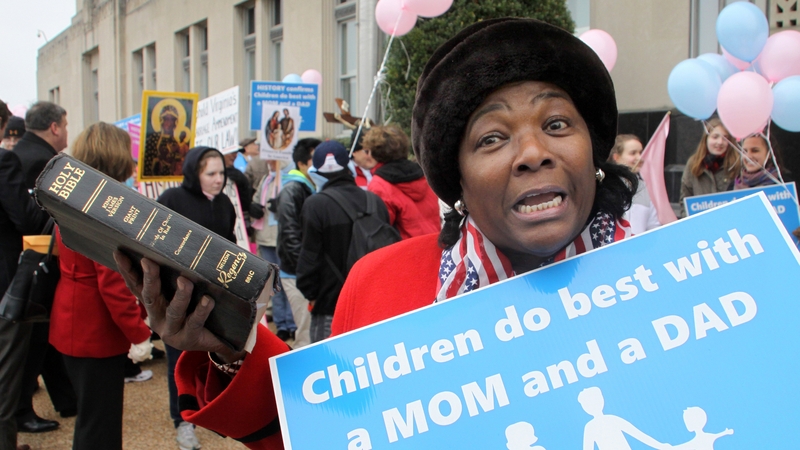 Alberta C. Wilson from Dover, DE protests against equal marriage