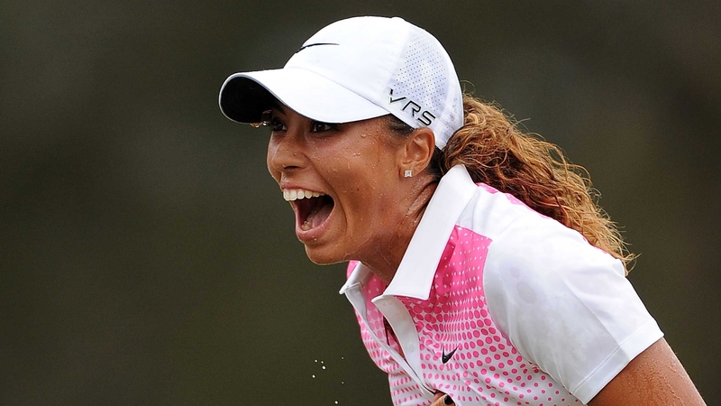 Cheyenne Woods celebrates her victory