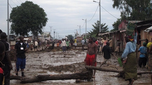 The storm swept away hundreds of homes and cut off roads and power