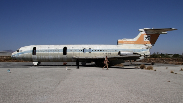 The stripped shell of a Cyprus Airways airliner (Pic: EPA)