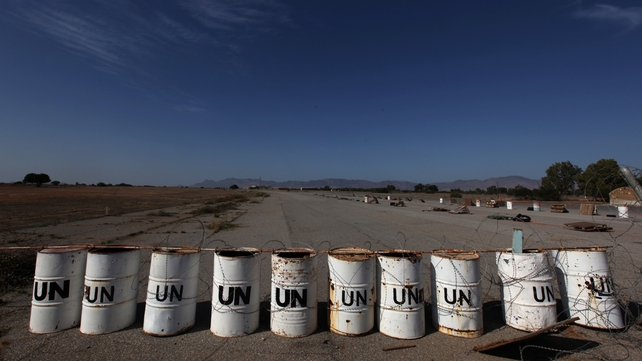 The UN has cordoned off the runway at the airport