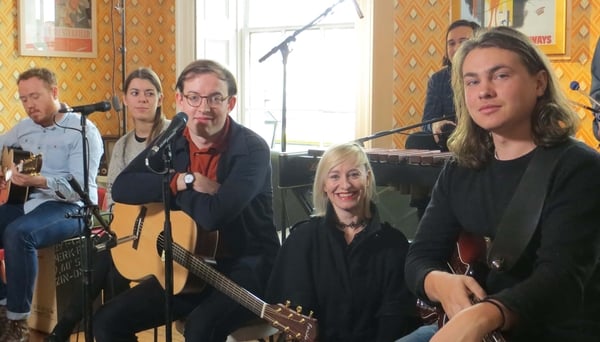 New Works reporter Cathy Davey (centre) will interview Bombay Bicycle Club on the first show of the new series