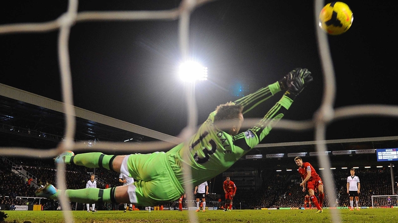 Steven Gerrard fires the winner from the penalty spot