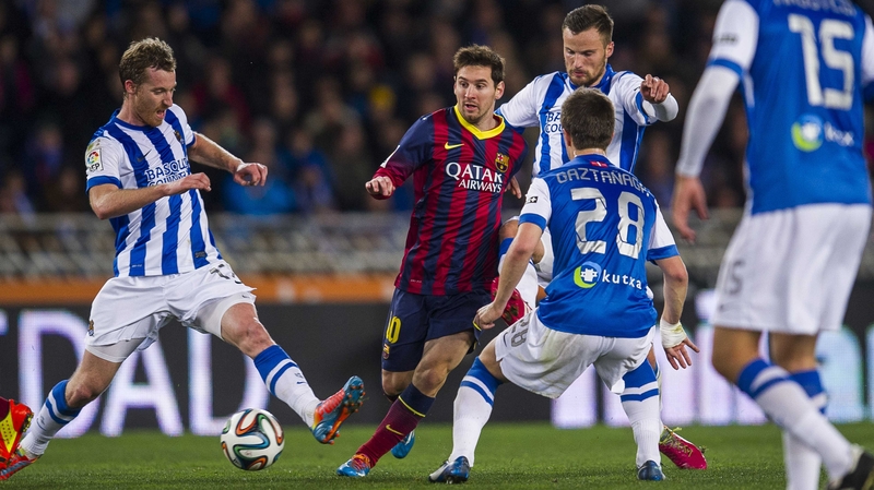 Lionel Messi scored the only goal for the visitors in Donostia