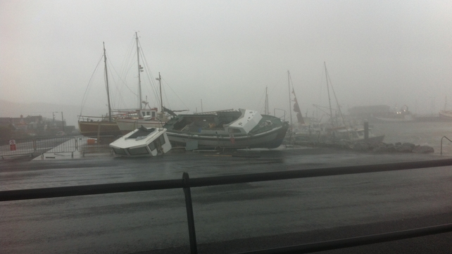 Boats damaged by the storm at the marina in Dingle (Pic: Stephen Daly)
