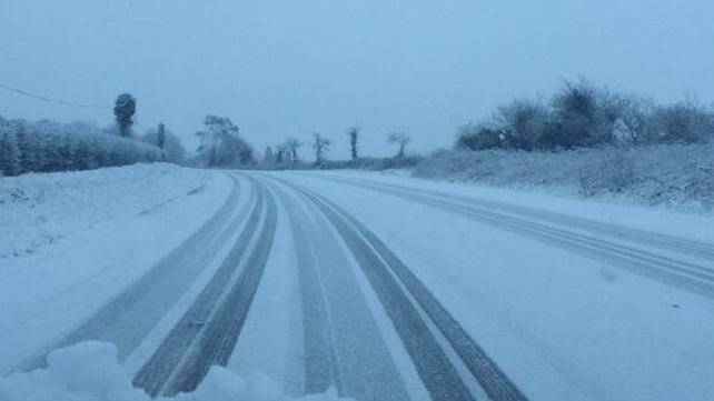 Snowy conditions on the Mitchelstown to Fermoy road (Pic: Bríd Dunne)