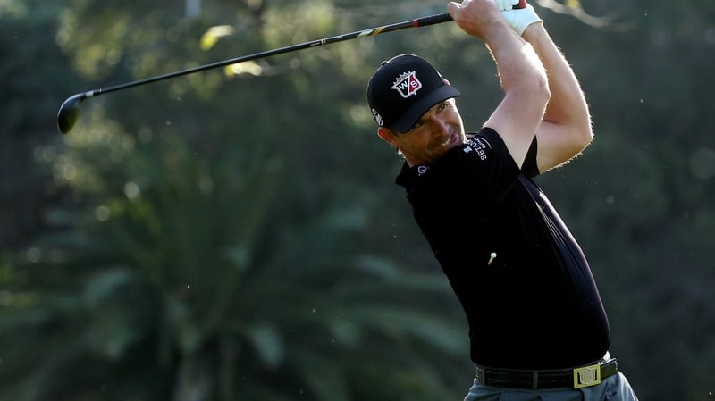 Padraig Harrington is nine strokes behind leader Dustin Johnson