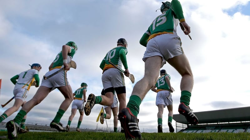 The Offaly team run out at O'Connor Park before their Walsh Cup game with Galway last month