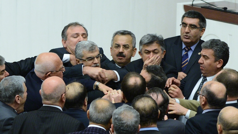 One politician ended up with a bloody nose