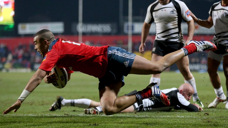 Simon Zebo scored twice for Munster