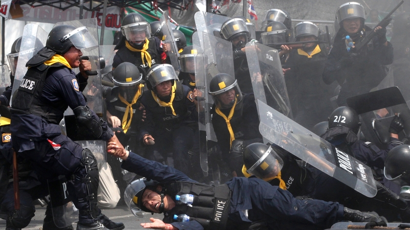 Several police officers were injured in the clashes